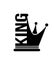 King typography with crown T-shirt design for printing illustration