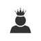 King User Icon Logo Design Element. Admin icon. Administrator. Crowned king sign. Manager symbol.