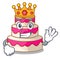 King wedding cake isolated with the mascot