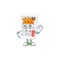 King white calculator cartoon character with mascot