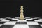 King of the winner on chess board game, competition and strategy concept