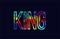 king word typography design in rainbow colors logo