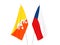 Kingdom of Bhutan and Czech Republic flags