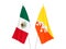 Kingdom of Bhutan and Mexico flags