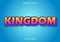 Kingdom blue background yellow and purple writing text effect