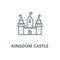 Kingdom castle wtih three towers vector line icon, linear concept, outline sign, symbol
