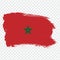 Kingdom of Marocco Flag isolated. Flag of Marocco, brush stroke background. Flag Marocco on transparent background. Flag  Kingdom