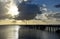 The Kingfisher Bay pier at sunset