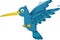 Kingfisher cartoon flying