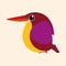 Kingfisher cartoon vector, The ruddy kingfisher Halcyon coromanda cartoon vector.