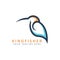 kingfisher logo with line style. vector illustration