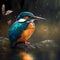 Kingfishers At Rainforest. Generative AI