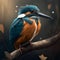 Kingfishers At Rainforest. Generative AI