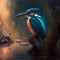 Kingfishers At Rainforest. Generative AI