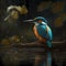 Kingfishers At Rainforest. Generative AI