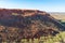 Kings canyon panorama showing red rocks and sandstone domes during the Rim walk in outback Australia