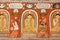 Kings and common people worshiping Buddha on fresco of the 14th century temple Lankatilaka Vihara. Sri Lanka heritage