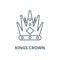 Kings crown vector line icon, linear concept, outline sign, symbol