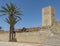 Kings palace and palm trees against a blue sky