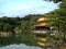 Kinkakuji Temple in Kyoto, Japan. Famous Golden Pavillion with the lake