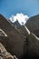 Kinner Kailash Shivling amidst towering rocks in Himachal Pradesh. Part of Hindu pilgrimage, Kinner Kailash Yatra