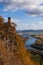 Kinnoull Hill tower ruins overlooking the River Tay in Autumn