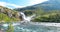 Kinsarvik, Hordaland, Norway. Waterfall Nykkjesoyfossen In Hardangervidda Mountain Plateau. Spring Sunny Day. Height Of