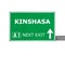 KINSHASA road sign isolated on white