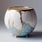 Kintsugi-inspired Broken Vase In Gold And Blue Porcelain