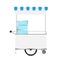 Kiosk white, template blank of kiosk wheels cart stock clip art for design, kiosk empty for design of market and exterior symbol