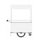 Kiosk white, template blank of kiosk wheels cart stock clip art for design, kiosk empty for design of market and exterior symbol