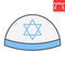 Kippah color line icon, rosh hashanah and yarmulke, jewish cap sign vector graphics, editable stroke filled outline icon