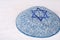 Kippah with embroidered blue star of david