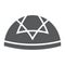 Kippah glyph icon, national and hat, hebrew bale sign, vector graphics, a solid pattern on a white background.