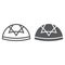 Kippah line and glyph icon, national and hat, hebrew bale sign, vector graphics, a linear pattern on a white background.