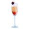 Kir Royal cocktail isolate on a white background. Vector graphics