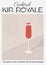 Kir Royale Cocktail with champagne in flute glass garnish with raspberry. Classic alcoholic beverage recipe modern print