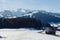 Kirchberg in Tirol, Tirol/Austria - March 24 2019: View from the balcony to the Maierl Alm piste