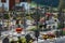 Kirchberg in Tirol, Tirol/Austria - September 18 2018: Local village graveyard next to the church with crosses candles and