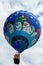 Kirchberg in Tirol, Tirol/Austria - September 23 2018: Snow Business hot-air balloon taking a flight during a grey and clouded