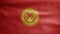 Kirghizia flag waving in the wind. Kyrgyzstan banner blowing soft silk