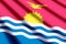 Kiribati colorful waving and closeup flag illustration