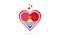 Kiribati country flag inside love heart creative logo design