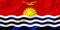 Kiribati country flag on silk or silky waving texture