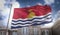 Kiribati Flag 3D Rendering on Blue Sky Building Background