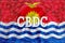 Kiribati flag with the inscription CBDC Central Bank Digital Currency and a blockchain grid around. Graphic concept for your