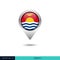 Kiribati flag map pin vector design template.