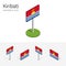 Kiribati flag, vector 3D isometric flat icons