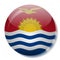 Kiribati`s flag glass button vector illustration