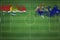 Kiribati vs Australia Soccer Match, national colors, national flags, soccer field, football game, Copy space